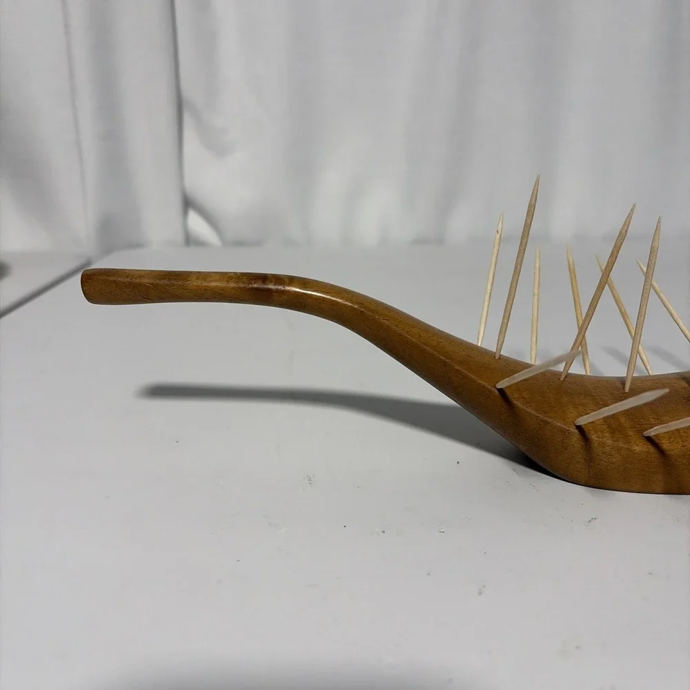 MCM Carved Wood Hors D'oeuvres Server Haiti Vintage 1950s Sculpture